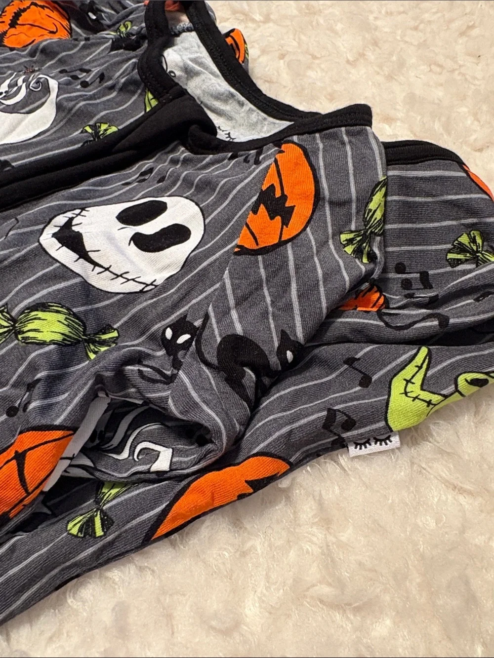 Little Sleepies Nightmare Before Christmas Jack 12-18M Zippy Never Worn